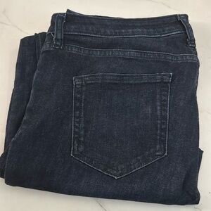 14 Long dark wash skinny jeans